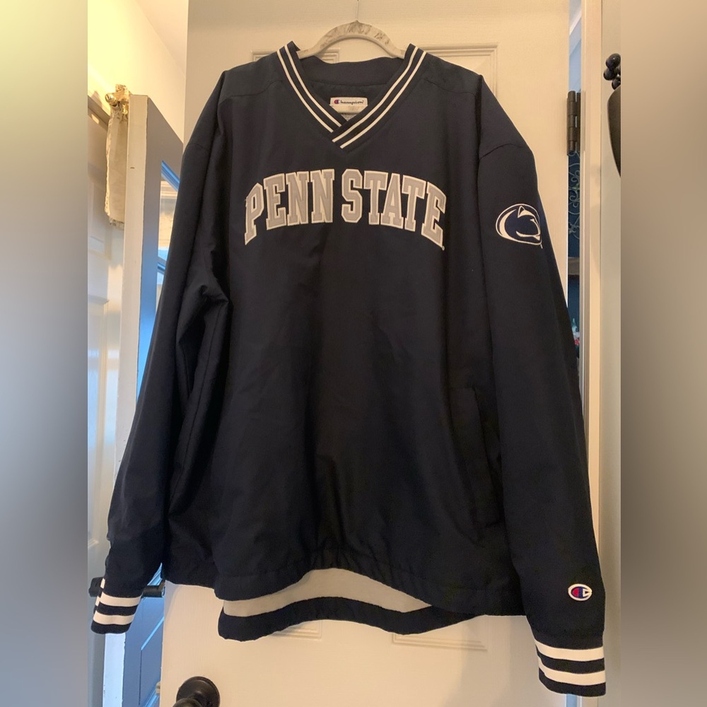 Champion 2XL Penn State Nittany Lions Lined Pullover Windbreaker Jacket Tailgate